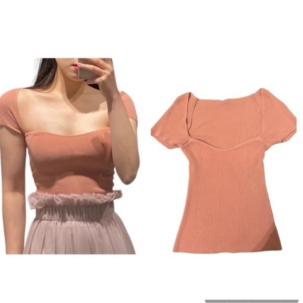 New Pink Women Sweetheart Rib Top‎